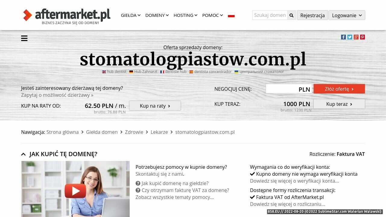 Stomatologia Piastów (strona stomatologpiastow.com.pl - Ali Dent)