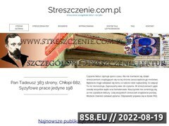 Miniaturka streszczenie.com.pl (Streszczenia szczegółowe lektur)