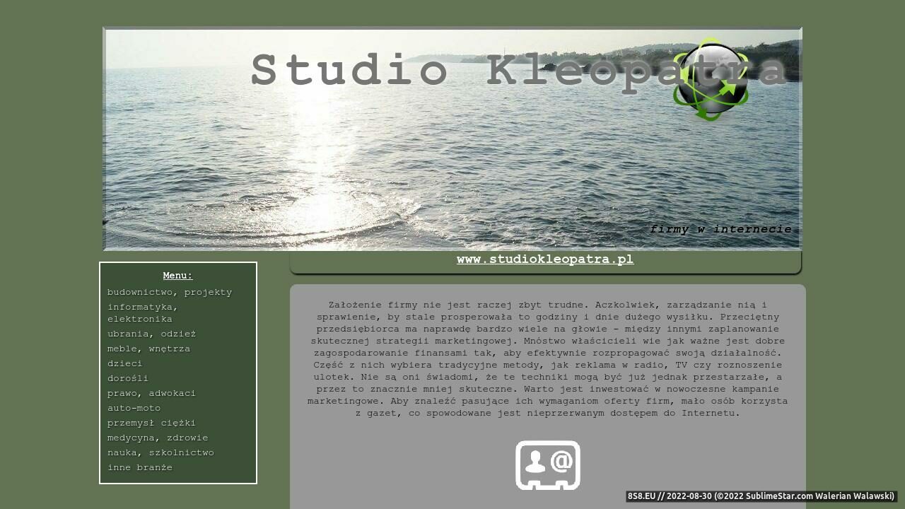 Zrzut ekranu Studio Odnowy Kleopatra - Warszawa