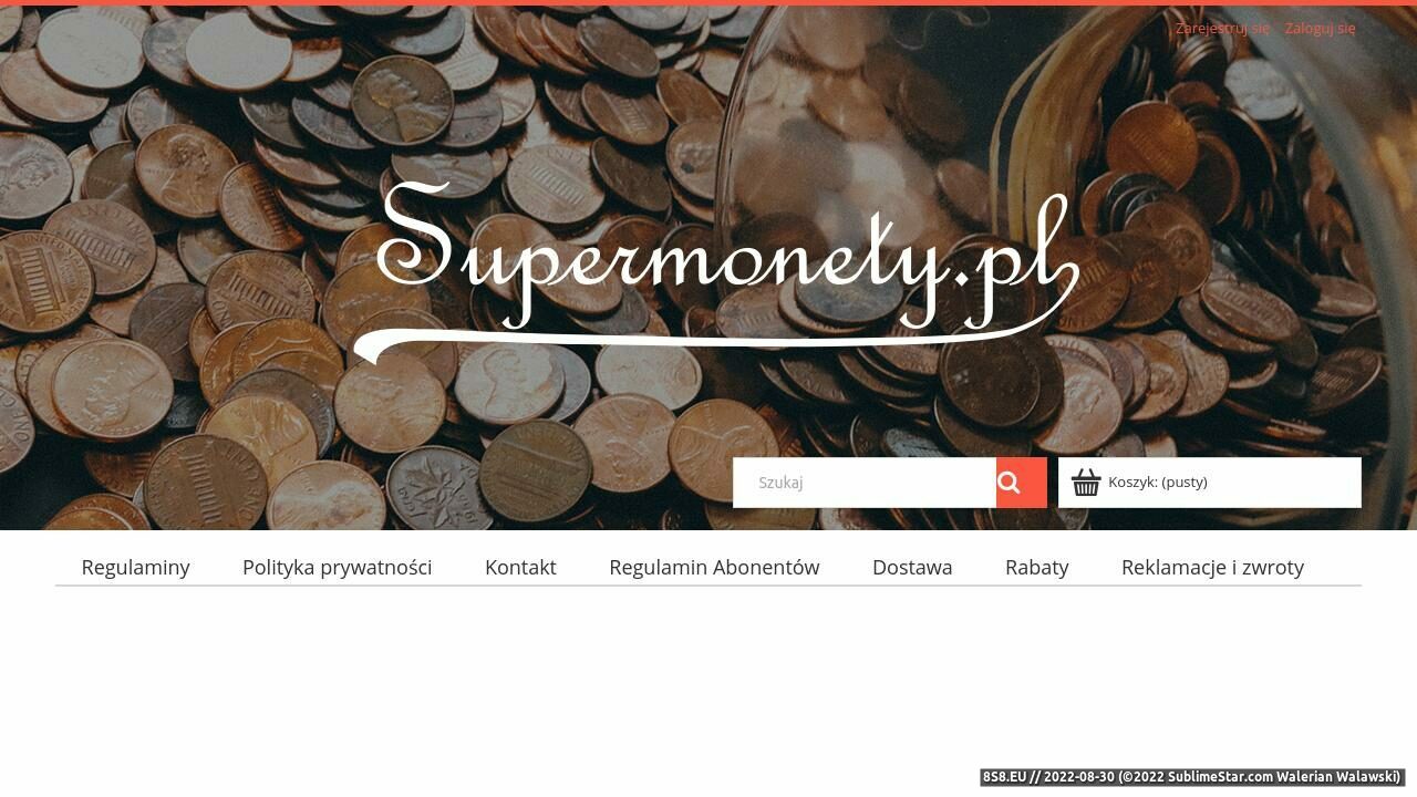 Internetowy sklep numizmatyczny (strona supermonety.pl - Supermonety.pl)
