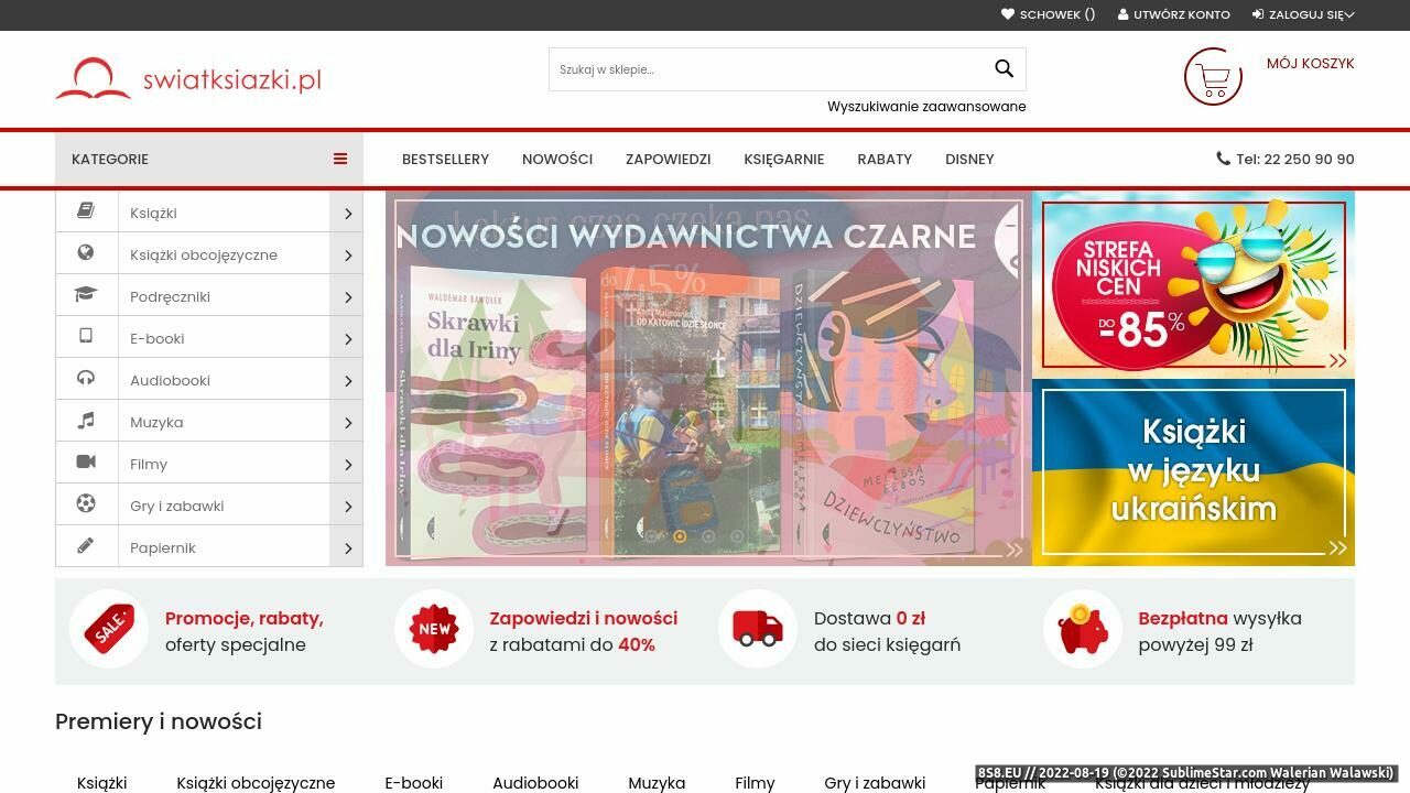 Zrzut ekranu Księgarnia internetowa