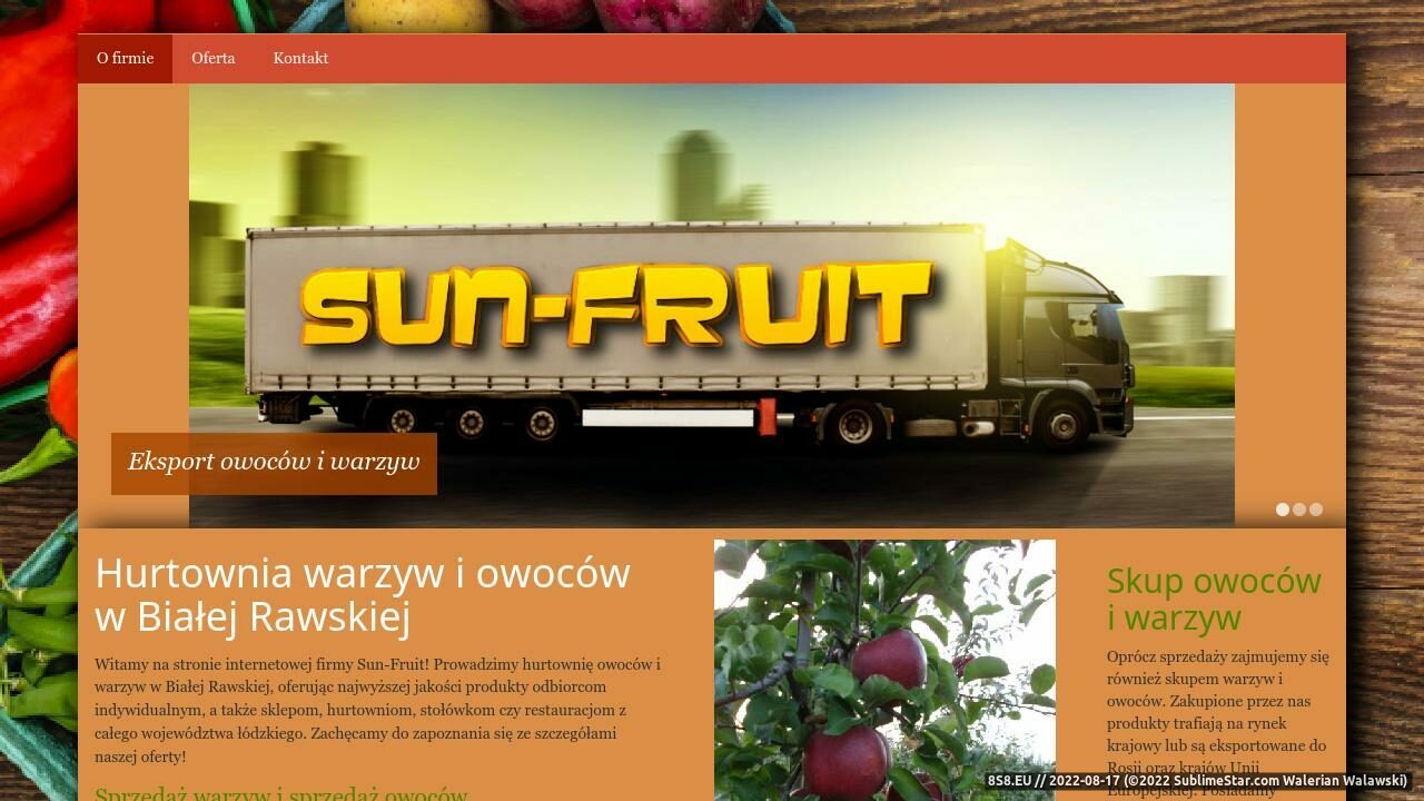 Eksport warzyw i owoców, import warzyw i owoców (strona www.swiezeowoceiwarzywa.pl - Sun-Fruit Eksport Owoców)