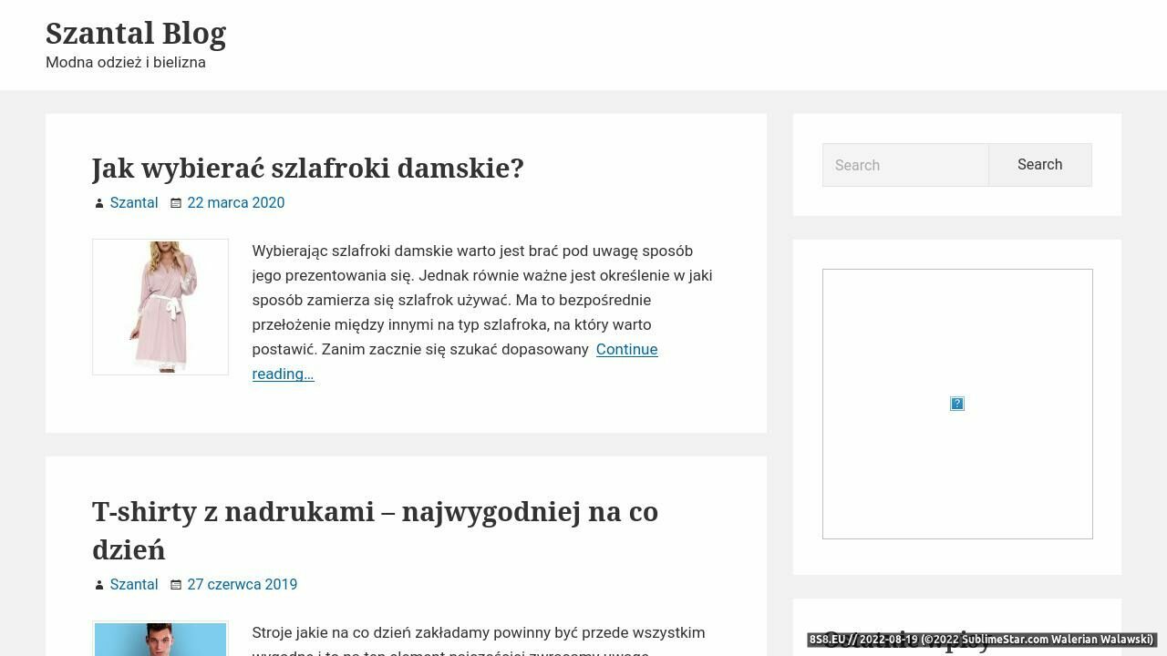 Sklep internetowy z bielizną damsko-męską (strona szantal.pl - Szantal.pl)