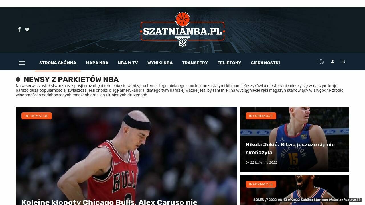 Informacje z parkietów NBA (strona szatnianba.pl - Szatnia NBA)