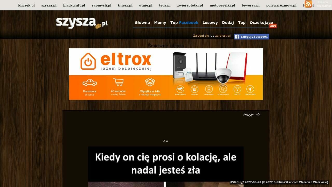 Zrzut ekranu Szysza.pl