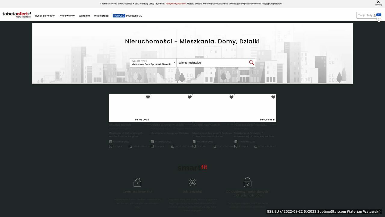 Zrzut ekranu Nieruchomości, domy, mieszkania