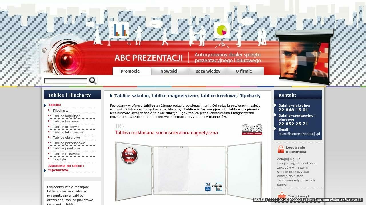 Zrzut ekranu Tablice do pisania, informacyjne, magnetyczne