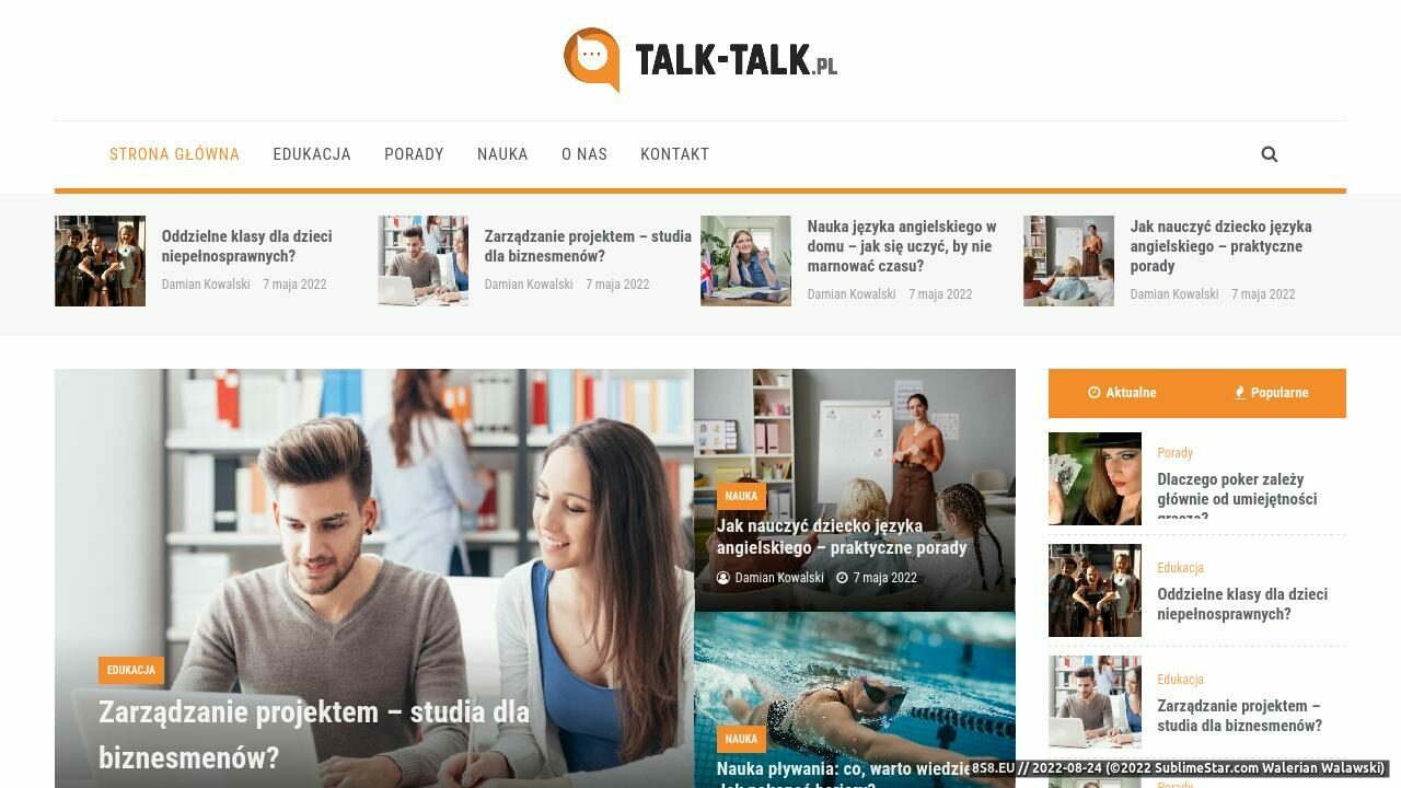 Szkolenia językowe Warszawa (strona talk-talk.pl - Talk-talk.pl)