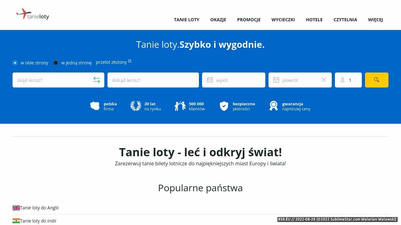 Tanie bilety lotnicze (strona www.tanie-loty.com.pl - Tanie-loty.com.pl)