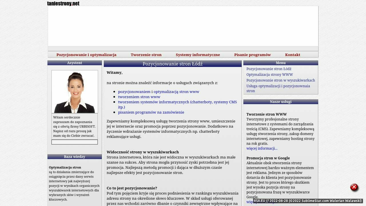 Zrzut ekranu Kompleksowe usługi z zakresu tworzenia stron