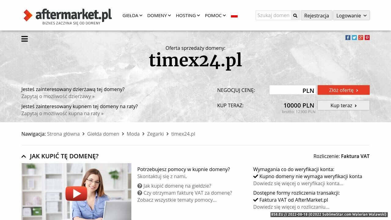 Zrzut ekranu Zegarki TIMEX - Autoryzowany sklep internetowy