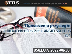 Zrzut strony Vetus - przysięgłe tłumaczenia dokumentów