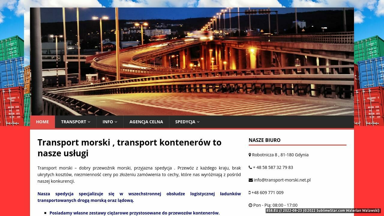 Zrzut ekranu Transport morski