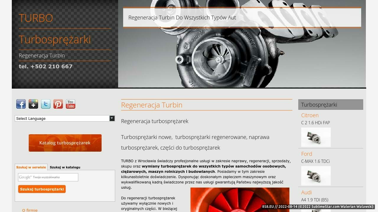 Turbo - regeneracja turbin (strona www.turboladerpolska.pl - Regeneracja turbin)