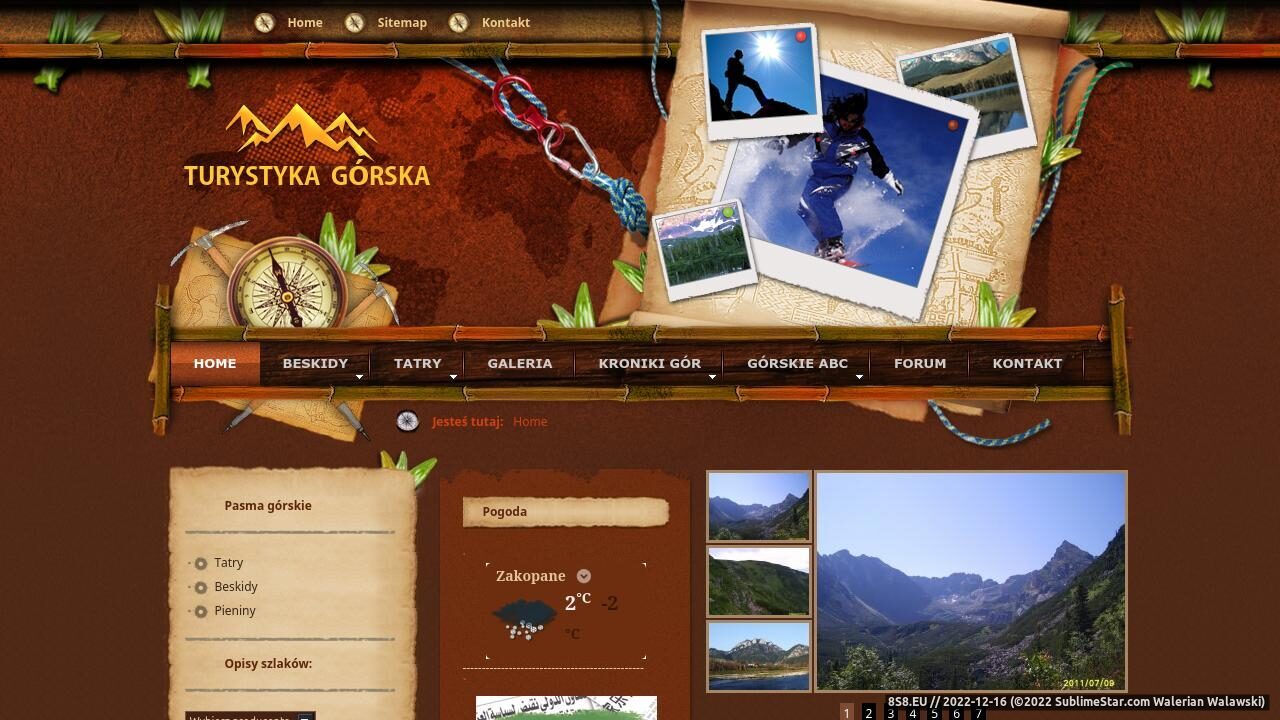 Serwis górski przedstawiający pasma górskie (strona turystyka.gazetafinansowa.info.pl - Portal Górski)