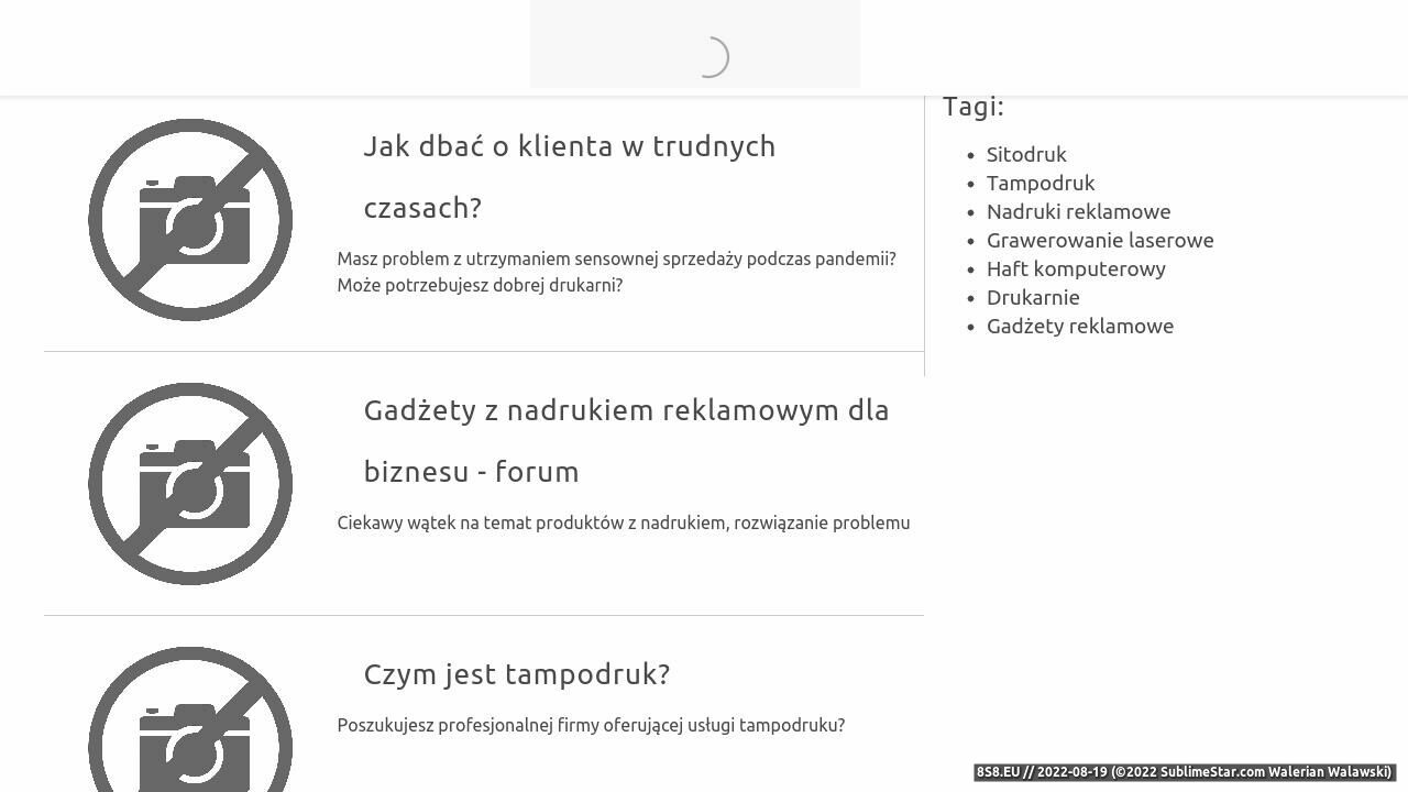 Zrzut ekranu Tania, profesjonalna drukarnia APRINT Warszawa