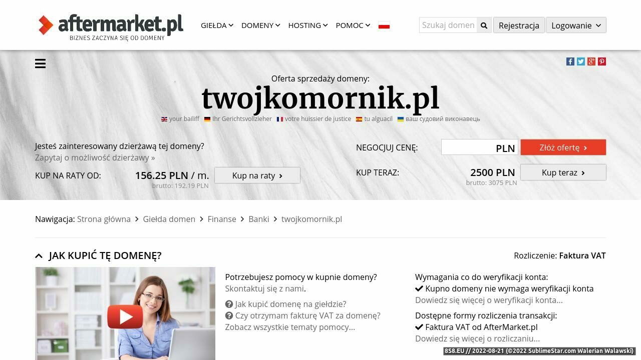 Komornik Sądowy przy Sądzie Rejonowym (strona twojkomornik.pl - Twojkomornik.pl)