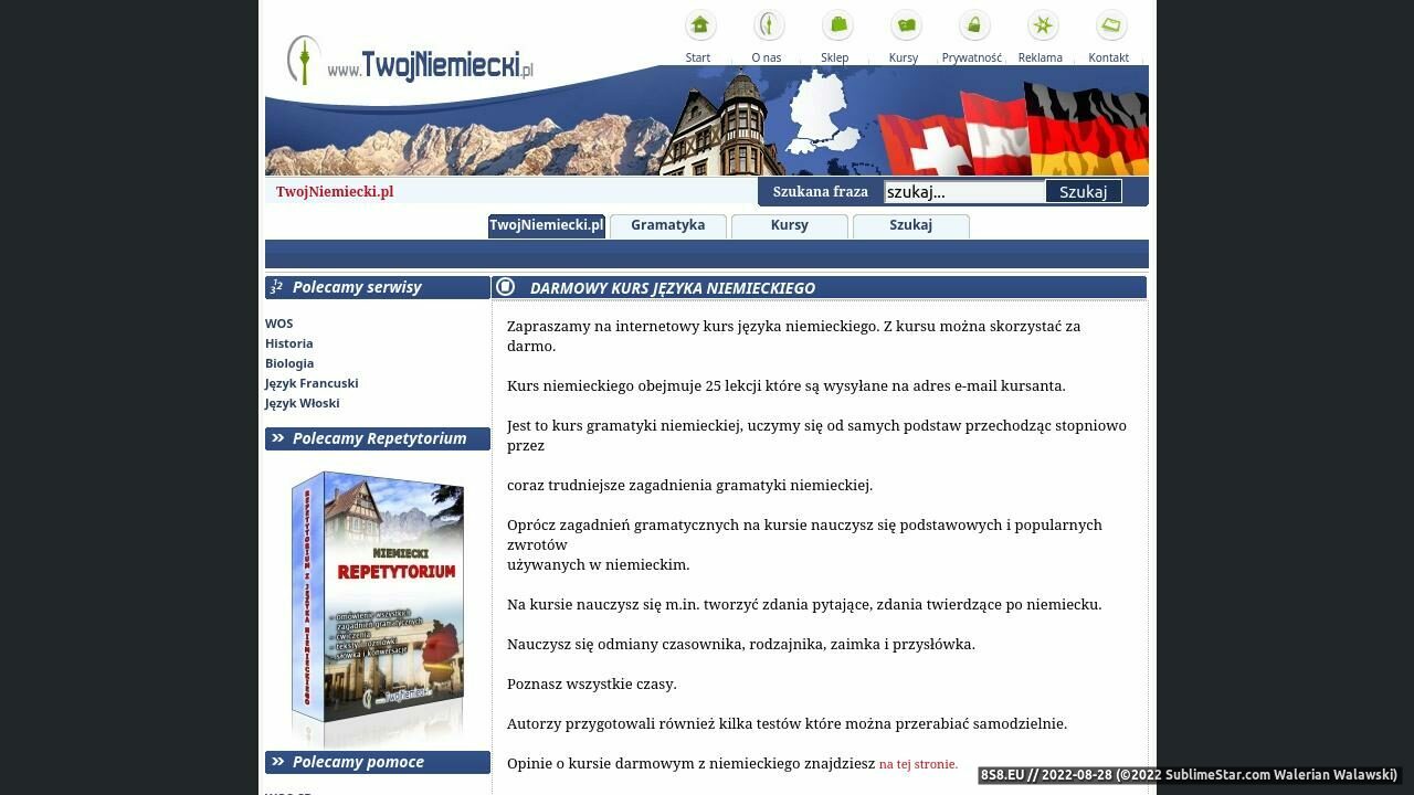 Niemiecki przez internet (strona www.twojniemiecki.pl - Twojniemiecki.pl)