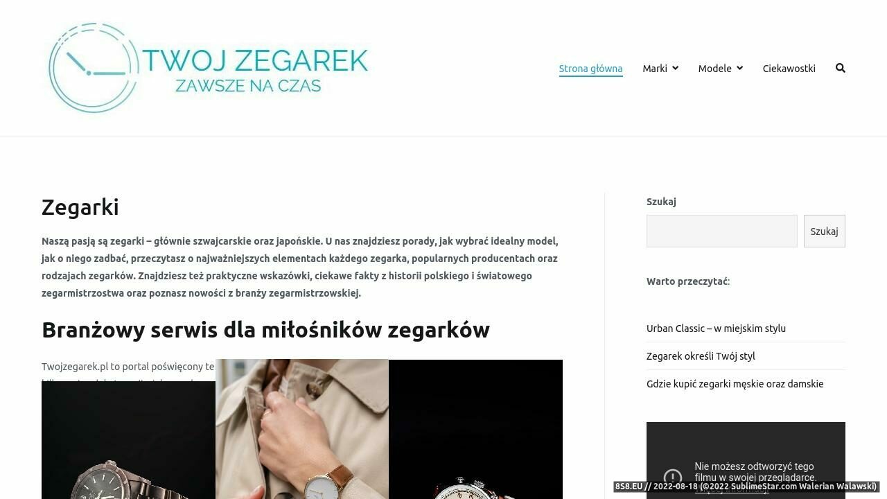 Zegarki - sklep (strona www.twojzegarek.pl - Zegarki szwajcarskie)