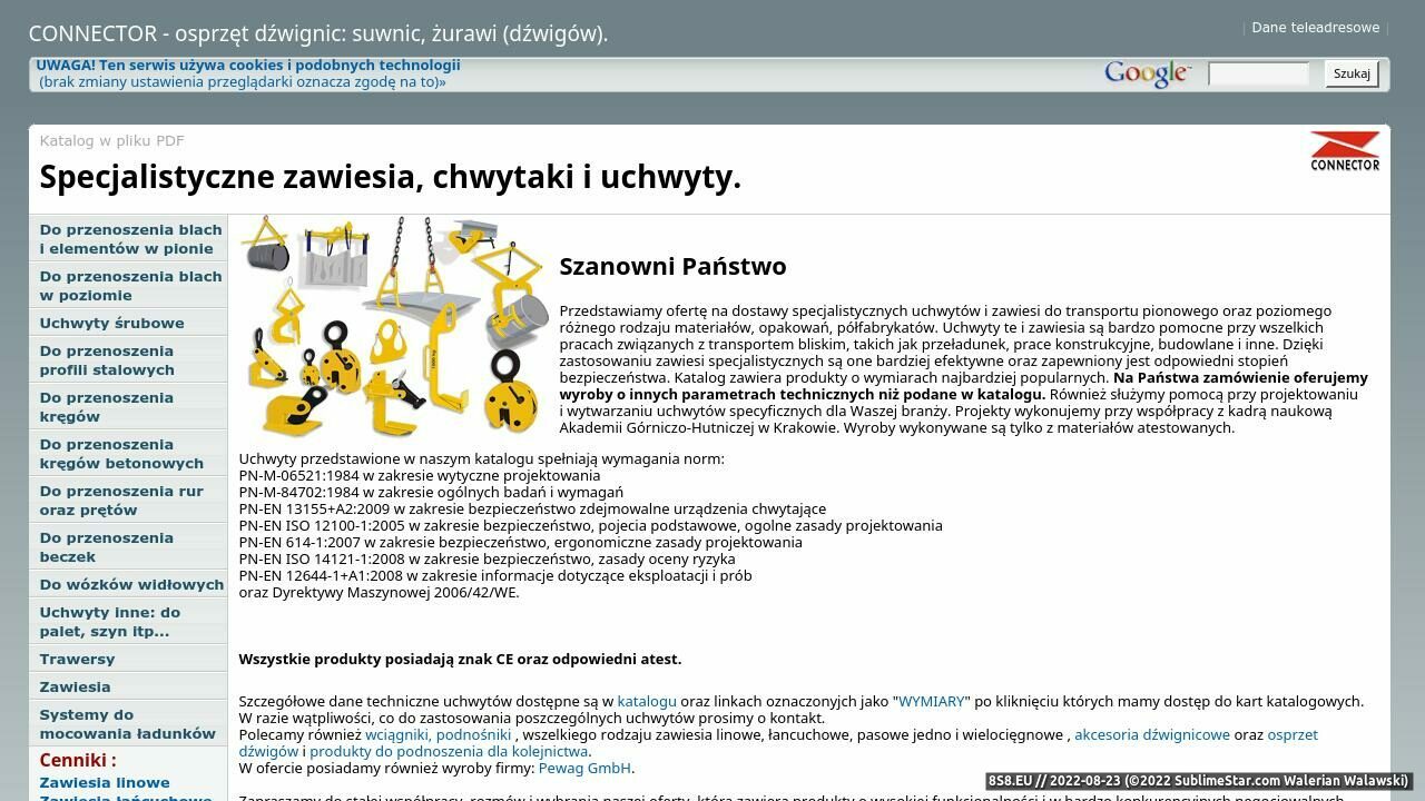 Specjalistyczne zawiesia, uchwyty i trawersy (strona www.uchwyt.com.pl - Uchwyt.com.pl)