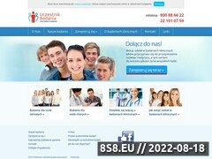 Miniaturka uczestnikbadania.pl (Ośrodek badań klinicznych zaprasza do udziału w płatnych badaniach)