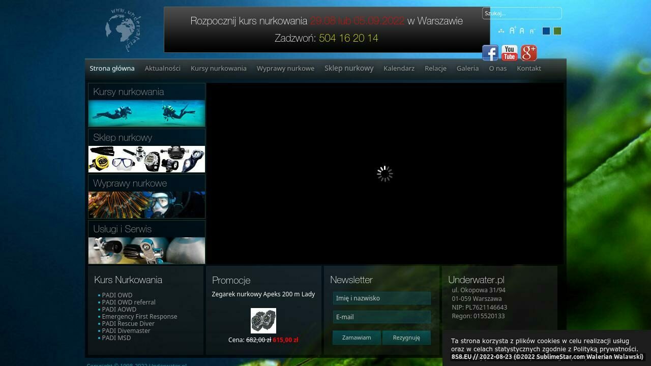 Zrzut ekranu Kurs nurkowania w Warszawie