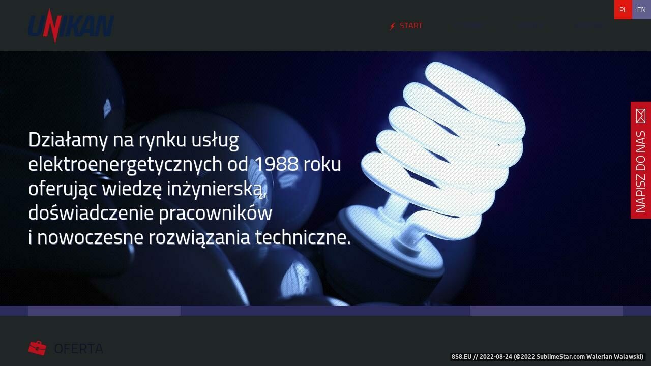 Zrzut ekranu Kompleksowe usługi elektroenergetyczne