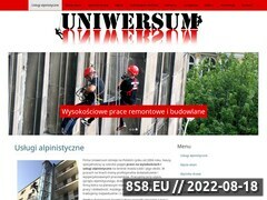 Miniaturka strony Uniwersum specjalizuje się w usługach alpinistycznych.