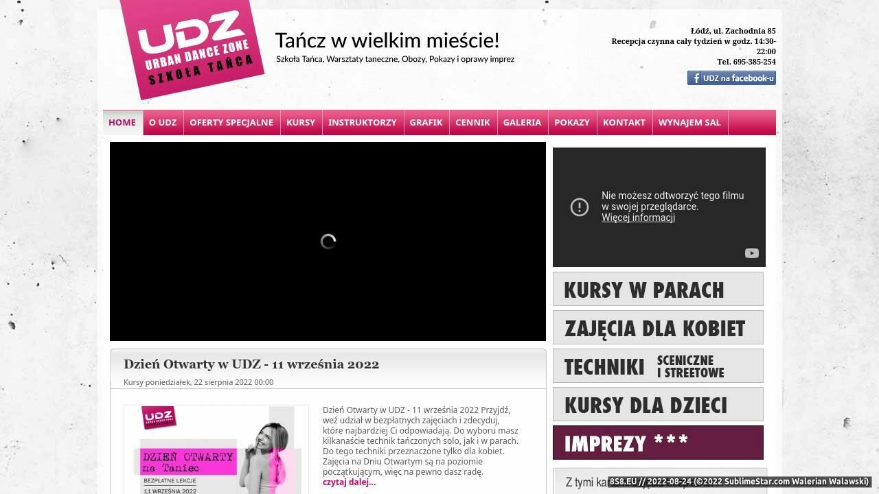 Zrzut ekranu Szkoła tańca Urban Dance Zone - Salsa i Hip Hop Łódź