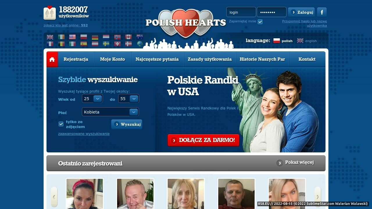 Zrzut ekranu PolishHearts USA