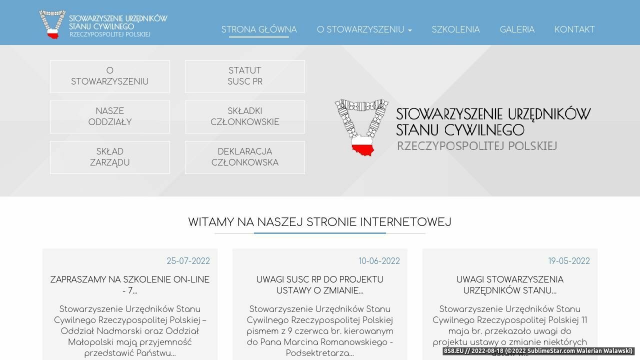 Zrzut ekranu Internetowy portal dla urzędów stanu cywilnego