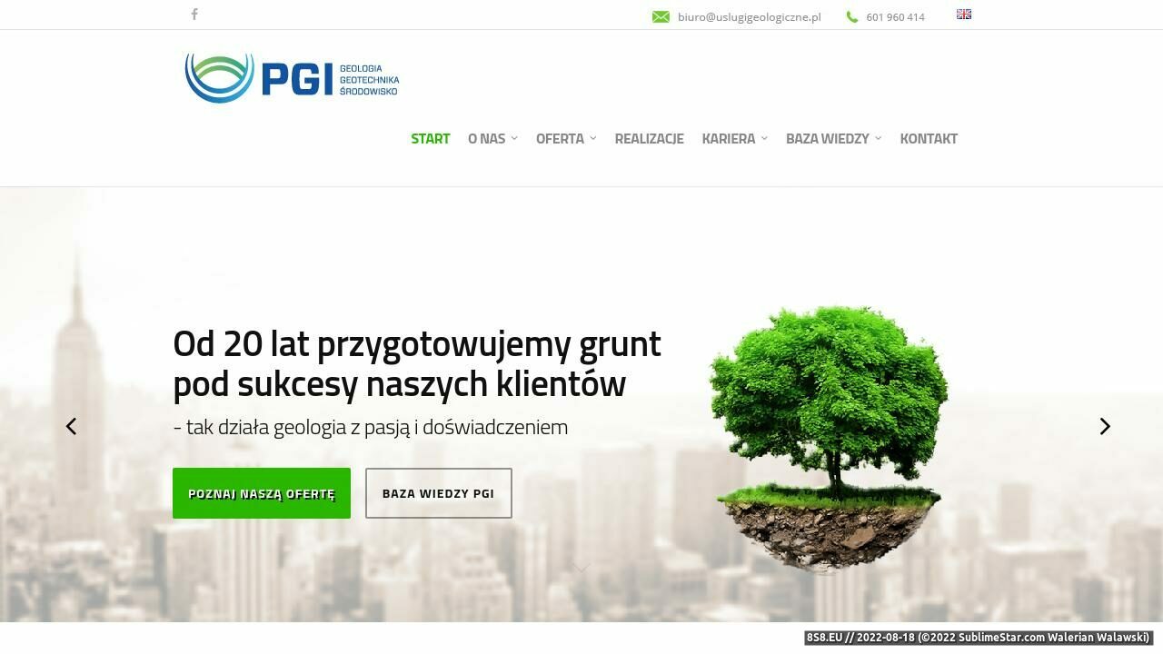 Zrzut ekranu PGI - Geologia inżynierska geotechnika