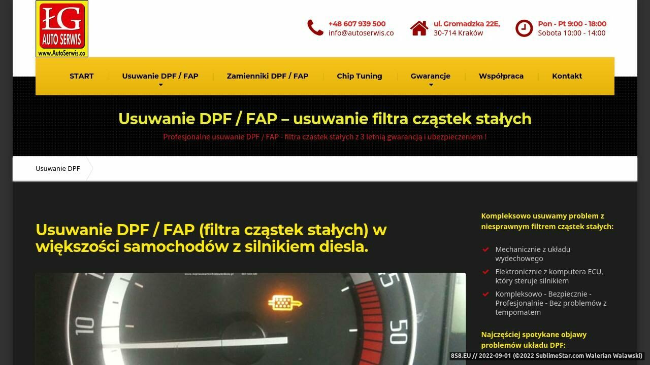 Zrzut ekranu Usuwanie DPF