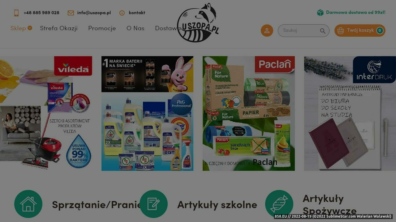 Internetowy sklep wielobranżowy (strona uszopa.pl - Uszopa Skawina)