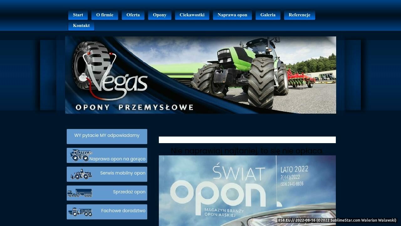 Zrzut ekranu Vegas Opony - naprawa i serwis opon