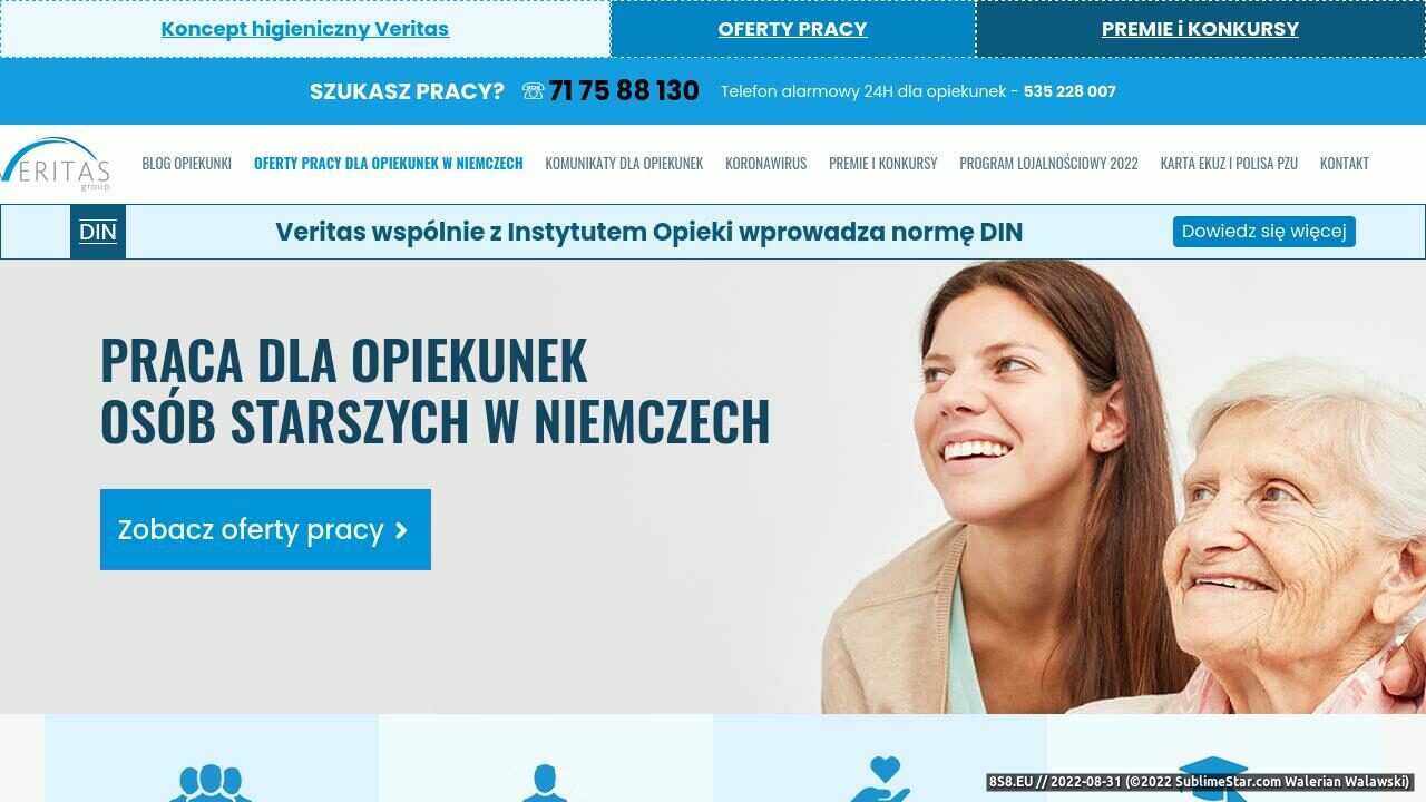 Zrzut ekranu Opieka osób starszych Niemcy
