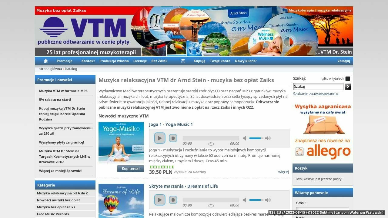 Muzyka relaksacyjna VTM - bez opłat ZAIKS (strona www.vtm.com.pl - Vtm.com.pl)