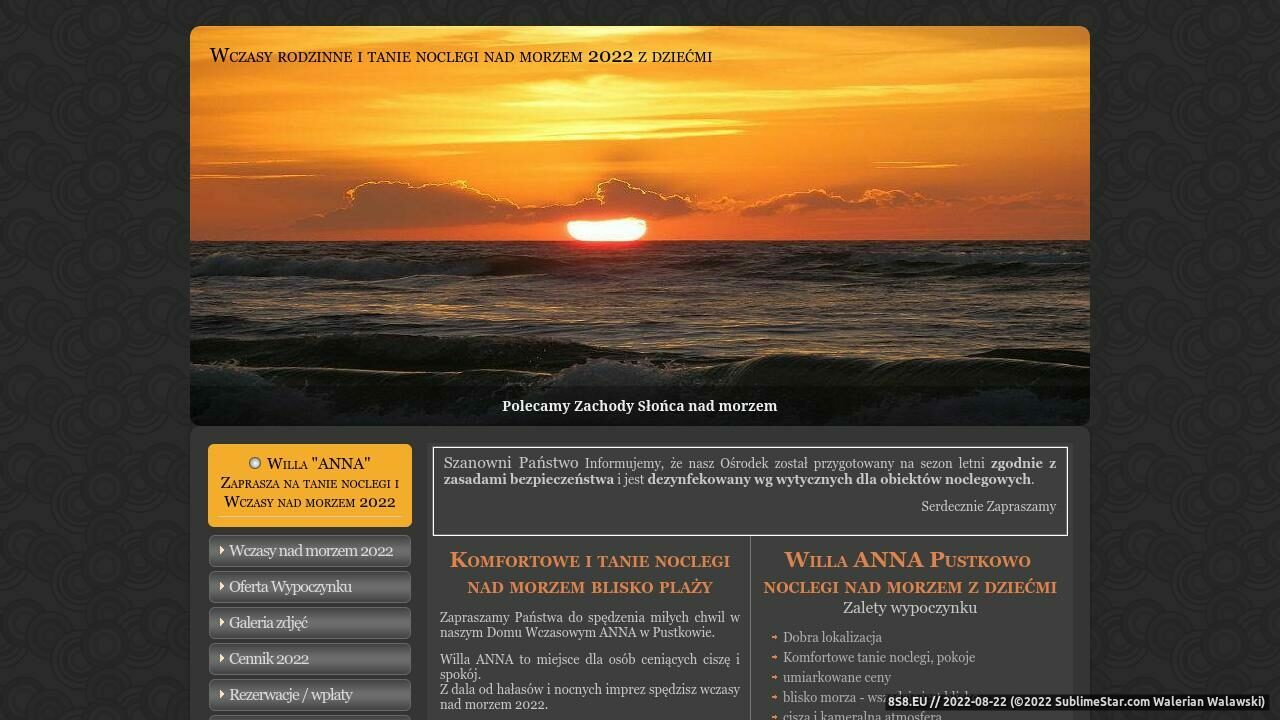 Zrzut ekranu Wczasy nad morzem Bałtyckim