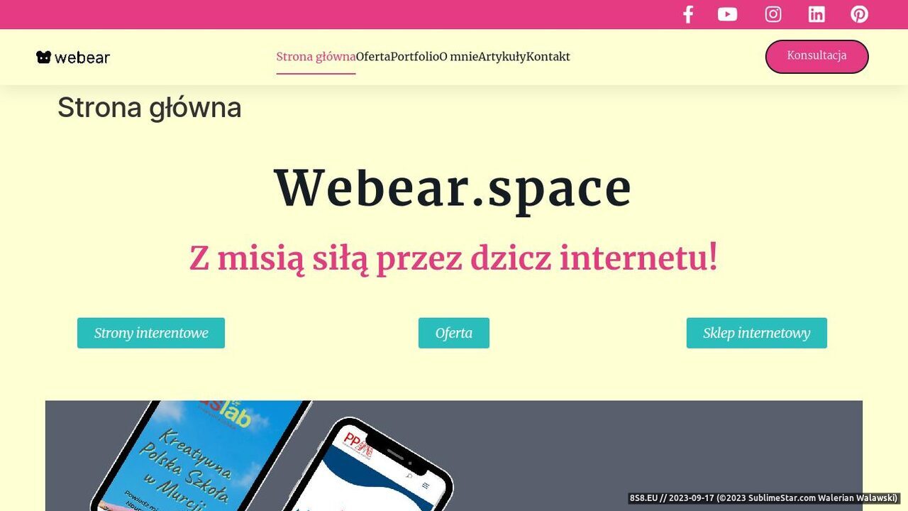 Strony internetowe, pozycjonowanie oraz analityka (strona webear.space - Webear Space)