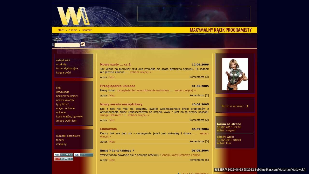 Maxymalny Kącik Programisty (strona www.webmax.pl - Webmax.pl)