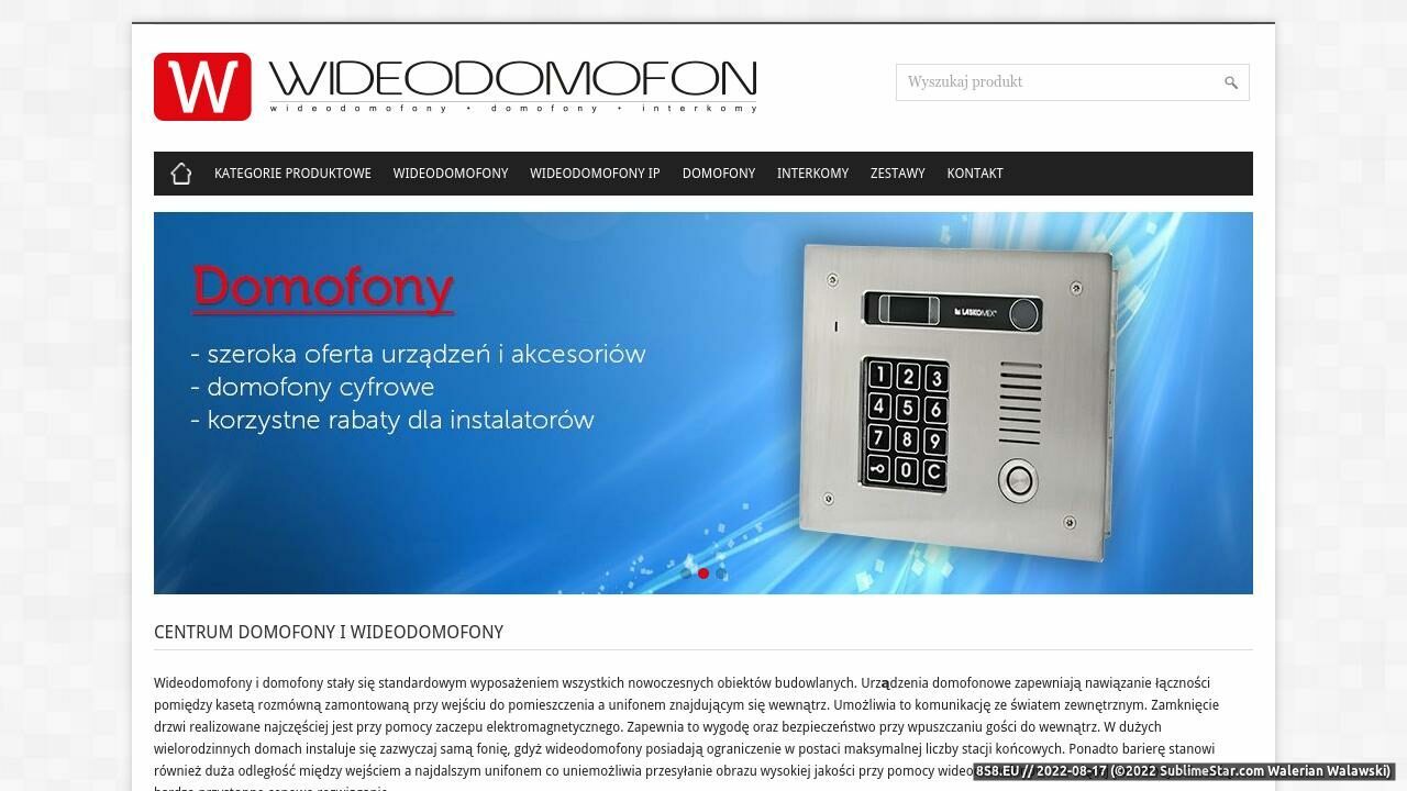 Zrzut ekranu Wideodomofon.com.pl - wideodomofony