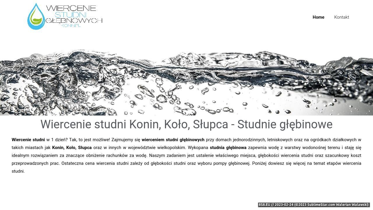 Wiercenie studni Konin (strona wierceniestudniglebinowych.konin.pl - Studnia Konin)
