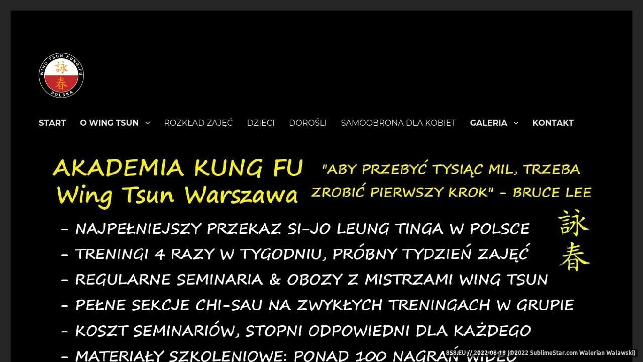 Zrzut ekranu WingTsun kungfu Warszawa