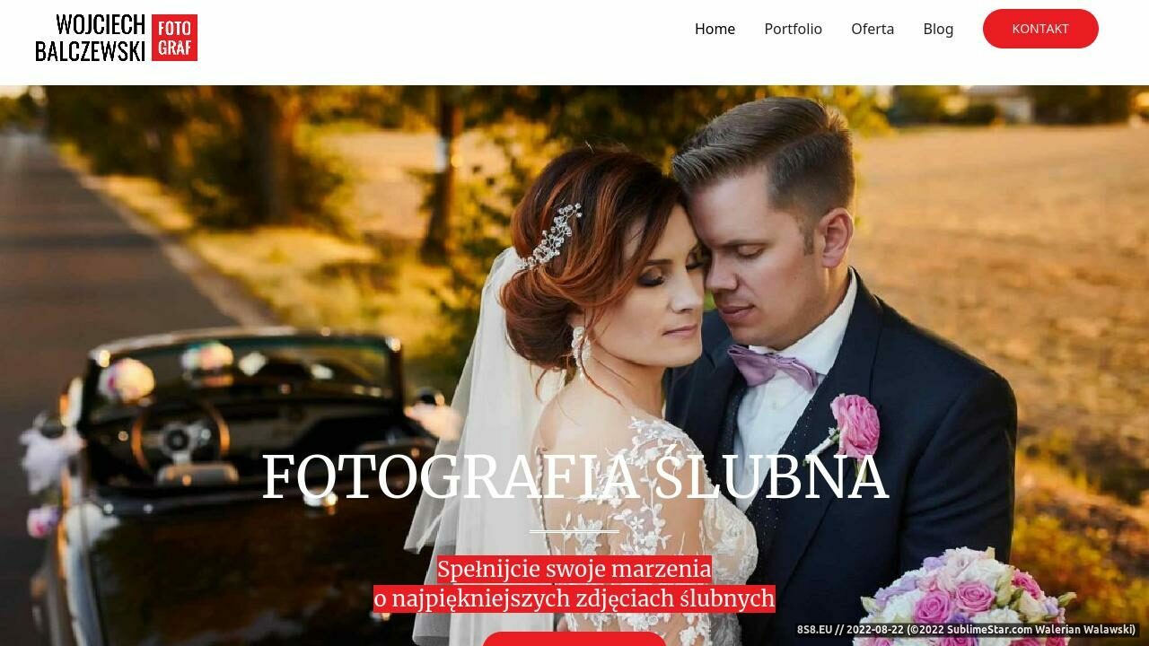 Zrzut ekranu Wojciech Balczewski - fotograf, zdjęcia ślubne