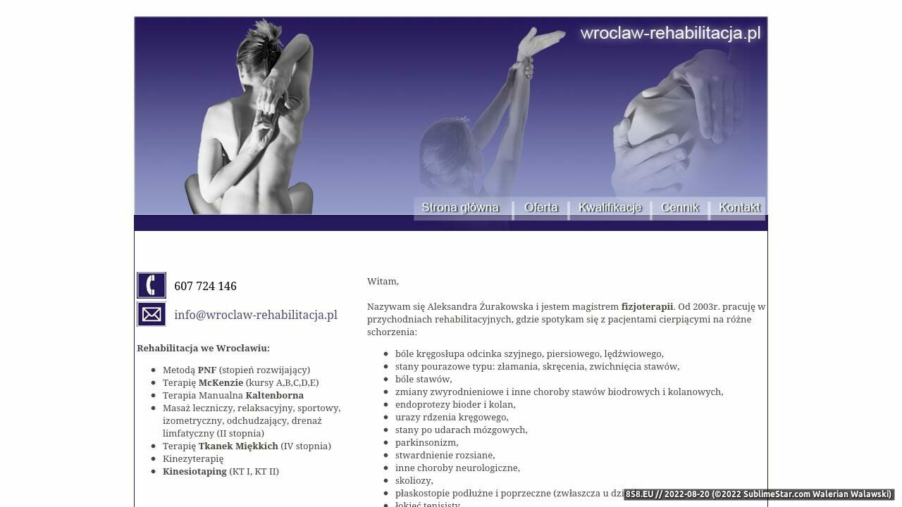 Zrzut ekranu Rehabilitacja, masaż, fizykoterapia - Wrocław