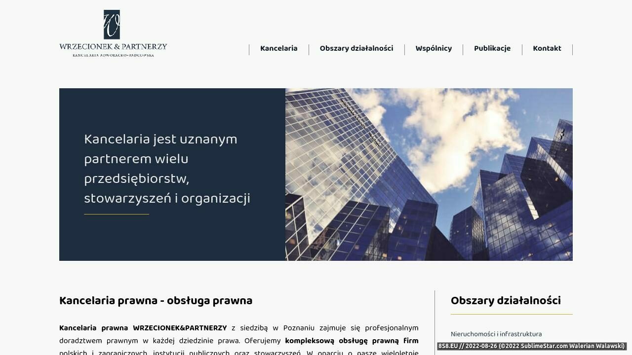 Zrzut ekranu Wrzecionek&Partnerzy - kancelaria adwokacka w Poznaniu