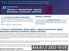 Zrzut strony Tłumaczenia - j. niemiecki, holenderski, angielski - Wrocław / biuro tłumaczeń