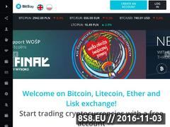 Zrzut strony Nowa polska gieda Bitcoinw i Litecoinw www.bitbay.pl