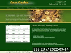 Zrzut strony Kantor Pruszków wymiana walut Piastów