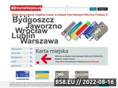 Zrzut strony Bilety na karcie miejskiej przez Internet